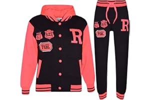A2Z 4 Kids Unisex Girls Boys Baseball Tracksuit R Fashion Fox and NYC Hoodie with Joggers B.B Contrast Jacket Varsity Style Coat Long Sleeves Sweatpants Sports Activewear Set Childrens Age 2-13 Years