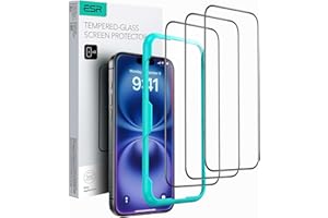 ESR für iPhone 16/iPhone 15 für Panzerglas, Displayschutzfolie 3 Stück, gehärtete Glasfolie mit einfachem Befestigungswerkzeug, 9H Härte, Vollbildschirm Schutzfolie iPhone 16/15, HD klar, kratzfest