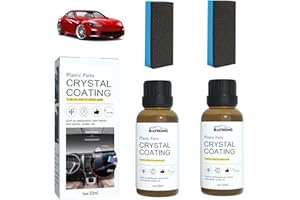 TBLMPNE Crystal Coating Voiture Plastique Rénovation Revêtement, Renovateur Plastique Voiture Interieur, Revêtement En Pièces En Plastique, Agent De Remise À Neuf De Placage De Voiture Avec Éponges (2 Pièces)