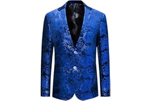 Allthemen Men's Casual Blazer Paisley Jacquard Suit Jackets Slim Fit Floral Print Stylish Blazer Coats Chic Jackets