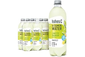 ‎HOHES C hohes C Vitamin Water Protect Limette & Ingwer (6 x 750ml), für dein Immunsystem: Vitamin C, D, E + Zink, gegen oxidativen Stress, nur 6kcal/100ml, ohne Zuckerzusatz & Süßungsmittel, vegan
