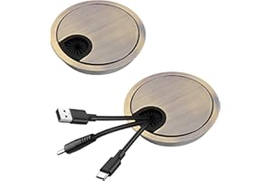 NIUOPPY 2PCS 80mm Desk Grommets, Metal Desk Cable Hole, Cable Desktop Organizers for Office and Home (8CM, Count, 2)