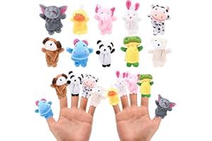 WASAII 10 Stücke Fingerpuppen Baby, Fingerpuppe, Fingerpuppen Für Kinder, Handpuppe, Handpuppen Tiere, Klein Tier Fingerpuppe Für Geburtstag, Kinder Party, Taufe, Babyparty, Oster, Geschenke Krippenkinder