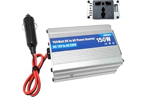 OXTXO Car Power Inverter 150W, DC 12V to AC 240V Converter with USB Ports & AC Outlet, Car Plug Adapter for Laptop, Phone, Tablet, Console & More