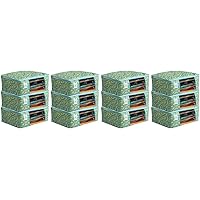 Kuber Industries Metalic Flower 12 Piece Non Woven Saree Cover Set, 7 inch, Green