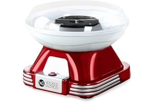 WICKED GIZMOS WG Wicked Gizmos Cotton Candy Floss Maker with Sugar Guard, Wooden Sticks and Sugar Scoop (Retro)