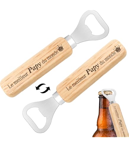 Ouvre-bouteille En Bois Gravé – Cadeau Pour Grand-père – Fête Des Pères, Noël, Anniversaire – Style Camping/bar - 3