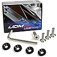 iJDMTOY (4 JDM Racing Style Black Aluminum Washers Bolts Kit for Car License Plate Frame, Fender, Bumper, Engine Bay, etc