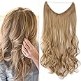 SEGO Extension con Filo Invisibile Capelli Biondi 60cm Fascia Unica Extensions Capelli Sintetici Mossi a Wire 120g - Biondo C