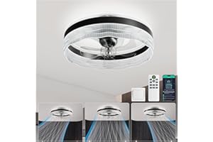 kejector Ceiling Fans with Lights and Remote, 50CM Smart Ceiling Fan Light for Bedroom, 6 Speeds Quiet, Modern Indoor Fan Lights Ceiling LED for Living Room, Dining Room, 3 Color 3000K-6500K Dimmable