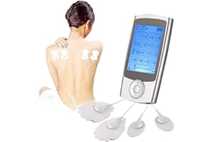 HONGXIAN TENS, elektrostymulator mięśni, stymulator mięśni TENS, łagodzenie bólu, z 2 niezależnymi kanałami, z 16 trybami pracy