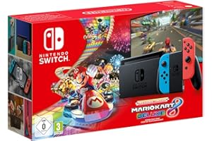 Nintendo Switch Neon-Rot/Neon-Blau (2019 Edition) Mario Kart 8 Deluxe Bundle