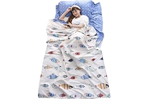 TRIWONDER Sacco Lenzuolo Cotone Sacco a Pelo Singolo Matrimoniale Sacco Nanna Sacco Coprimaterasso Estivo Sacco a Letto per Casa Viaggio Hotel Treno