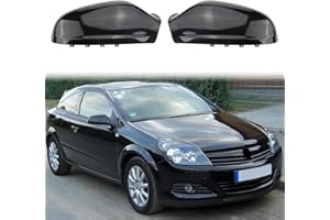 Roadtime 1 par de cubiertas para espejos retrovisores laterales 13141999 compatibles con Opel Astra H Mk5 2004-2009 (negro)