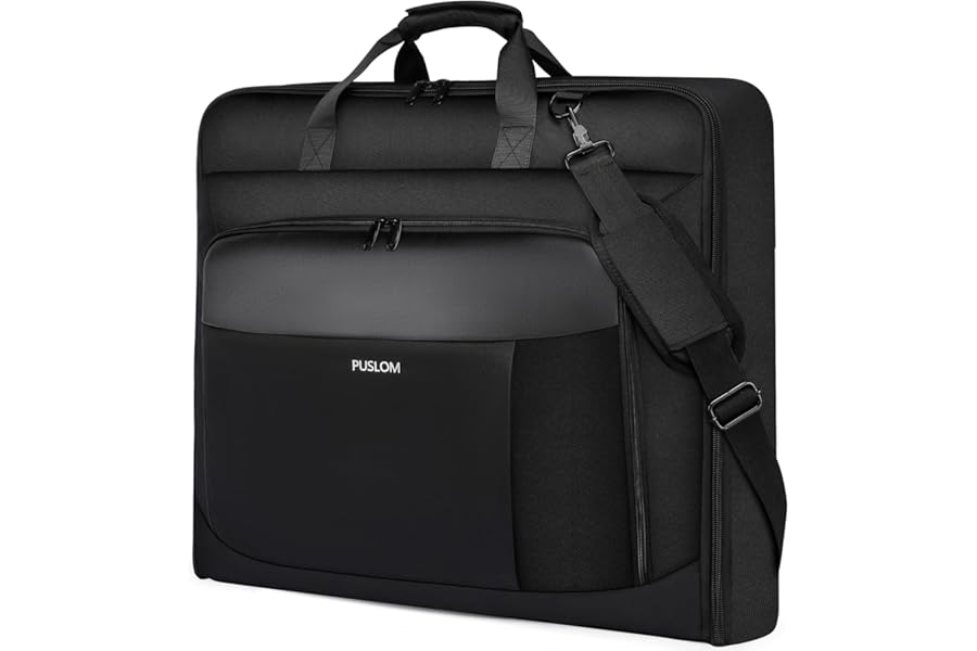 Garment Bag Travel Suit Bag for Men Women Large 40-Inch, Foldable Carry on Garment Bag Up to 3 Suits for Business Trips, 2 in 1 Hanging Suitcase Luggage Bags for Travel, Fits 15.6 Inch Laptop - Black