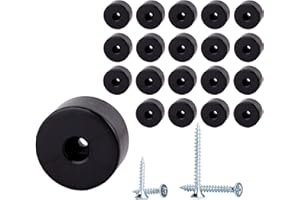 DIFORMA (Packung mit 20 Stück) Möbelbeine rund, Material Kunststoff. Mitgelieferte Schrauben (zwei Größen)