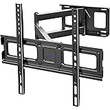 Letsergo TV Wandhalterung, Schwenkbare Neigbare Fernseher Halterung für Flach & Curved 26-55 Zoll Monitor bis zu 45 kg, Max.V