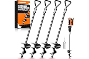 Pamofuper Ancoraggio a Terra da avvitare nell'ancoraggio a Terra della Tenda del Trampolino, Set 4 ancoraggi per Trampolino Pesanti per Telaio Altalena, tettoia, Ancoraggio per Tenda