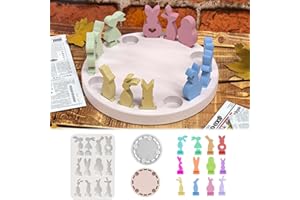 ‎TREABEAR 12PCSSilikonformen TREABEAR Gießformen Osterhase, Gipsformen Zum Gießen Hase mit Kerzenhalter, Silikonform Ostern, Silikonformen Osterhasen mit Herz