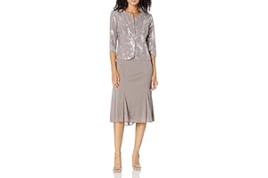 Alex Evenings Sukienka na specjalną okazję damski Tea Length Blazer Jacket Dress (Petite and Regular)