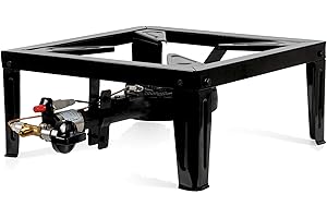 ‎BBQ-TORO BBQ-Toro Gusseisen Gaskocher | 1-Ring-Gasbrenner 55 x 40 x 18,5 cm | 10,5 kW | Hockerkocher für Camping, Einsatz im Freien, wie im Garten und auf der Terrasse | Camping Kocher, Brenner, Gasbrenner