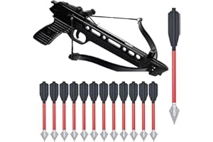 MIWEITOO Mejore su Experiencia con Ballesta con Flechas de Pernos de Ballesta de Aluminio de 6,3 Pulgadas, Paquete de 24 for práctica de Tiro y Caza Menor (Color : Gold+Red)