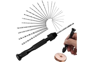 Tiamorph Pin Vise Hobby Drill,26 Pcs Hand Drill Bits Set,Mini Hand Drill Tool, for Delicate Manual Work, Arts Crafts,Electronic Assembling and Model Making(black)