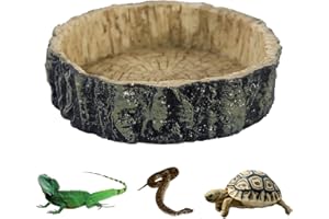 Morices Reptile Feeding Bowl, Resin Reptile Water Dish Food Bowl, Reptile Food and Water Dish Pets Feeding Plate for Snake Frogs Gecko Tortoise Lizard Chameleon lguana