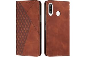 KOUYI Funda para Huawei P30 Lite, PU Cuero Flip Folio Carcasa [Magnético][Soporte Plegable][Ranuras para Tarjetas],Capa Tipo Libro Flip Case Wallet,Antigolpes Cover (Marrón)