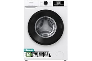 Hisense WF1G6021BW Lavatrice Slim a Carica Frontale 6 kg, 1200 rpm, 15 Programmi, Display LED, Programma Rapido, Partenza Ritardata, Classe Energetica B