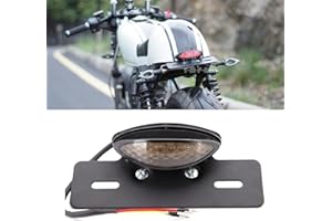 DREAMIZER Fanale posteriore a LED per moto Luci posteriore con targa integrata Lampada freno posteriore per Racer Bobber Street Bike, Scooter, Cruiser, Chopper Dirt Bike ATV fuoristrada