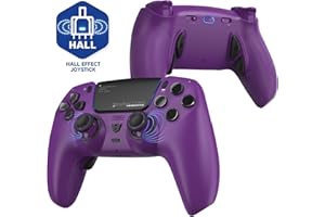 HEXGAMING PHANTOM Pro Wireless Gaming Controller für ps5/PC/Mobile, Upgrade Remap Paddles & Instant Triggers & 8 Swap Joysticks, Elite Gamepad mit Hall-Effekt Stick Modul Edition-Nebelviolett