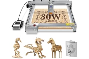 Macchina per incisione laser LASER TREE K1 Pro Kit, incisore laser con potenza di uscita di 30 W, macchina per taglio laser dotata di Air Assist, supporto offline per incisione con un clic