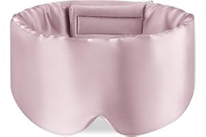 OLESILK Masque de sommeil 100% soie de mûrier avec bandeau réglable pour hommes et femmes, grand masque de sommeil et bandeau pour dormir la nuit, voyager et sieste, Rose