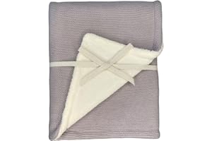 DIKOS Kocyk dziecięcy klasy premium (szary) – przytulnie miękka kołdra zimowa dla noworodków, chłopców i dziewczynek, z bawełny organicznej i ciepłego polaru (Oeko-Tex 100) – stylowa kołdra do wózka