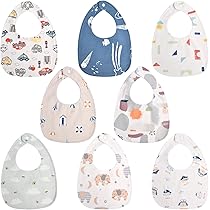 Bavaglini Bandana Per Neonato - Set Di 6 In Cotone, Morbidi E Assorbenti, Con Bottoni Regolabili - Foto 3