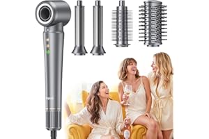 Bopcal Phon Capelli Professionale 5 in 1 - Hair Styler 160000RPM Spazzola Asciugacapelli, Arricciacapelli Automatico, Spazzola Aria Calda con 500 Milioni Ionico per Crespo, Volumizzant, Liscio, Regali