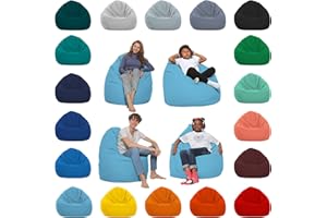 HOMEIDEAL Coussins de sol Homeldeal pouf XXl pour adultes et enfants - adaptés pour les jeux ou la détente - à l'intérieur et l'extérieur car il est imperméable de haute qualité, couleur:Bleu clair, Taille:XXXL