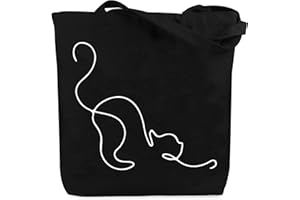 Huaceary Tote Bag Cadeau Femme Noel Idée Cadeau Femme Original Utile Anniversaire Cadeaux Fille Cadeaux Famille Belle Maman Nounou Tata Belle Soeur Collègue Halloween Saint Valentin Sac Tissu Chaton
