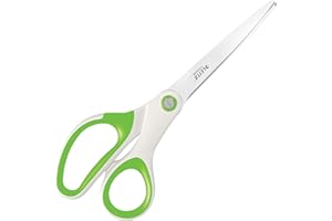 Leitz Ciseaux Titane, Droitiers ou Gauchers (Ambidextre), 6,7 x 1,5 x 15 cm, Fournitures de Bureau, Grip Ergonomique, Gamme WOW, Vert, 53192054