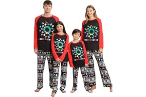Kouric Christmas Pyjamas Family-Family Christmas Pyjamas Set,Matching Christmas Pjs for Family,Xmas Pjs with Elk,Xmas Pyjama Bottom,Matching pjs for Couples Adults Kids