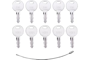 CARNFORTH 10PCS 1051 Master Plant Keys, Disenparts Ignition Keys Fits Thwaites Dumper Trucks, Excavators, Diggers, Tractors. Replaces T104633 and Trimark