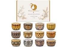 Yinuo Mirror doftljus presentset för kvinnor, 12-pack sojavax aromaterapi ljus med höst vinter doft, ljus present till mamma, födelsedag jul