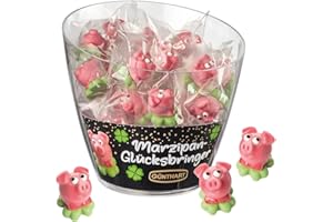 ‎GÜNTHART Günthart 40 Marzipan Schweinchen | Marzipanschweinchen | Schwein aus Marzipan in Box | Glückbringer | Kundengeschenk Silvester Party | 1er Box (520 g)