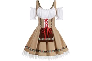maxToonrain Costume da donna per Oktoberfest della Birra tedesca, a maniche corte, per Halloween, costume da cameriera per donna