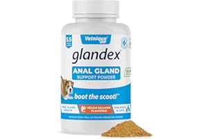 Glandex Hunde & Katze Analdrüsenfaser-Ergänzung Veganes Pulver mit Kürbis, Verdauungsenzymen und Probiotika - Gesunde Därme und Verdauungen - Boot The Scoot - von Vetnique Labs (155g)