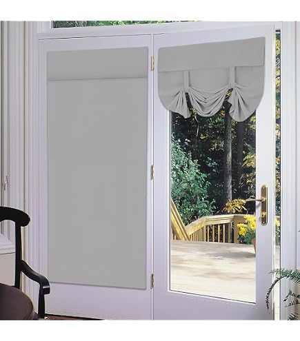 1 panneau de rideau occultant thermique avec lacets pour chambre à coucher, porte-fenêtre, salon - Rideau de porte autocollant avec lacets - 66 x 101 cm - Gris 1 panneau de rideau occultant thermique avec lacets pour chambre à coucher, porte-fenêtre, salon - Rideau de porte autocollant avec lacets - 66 x 101 cm - Gris