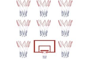 THEAQUE Lot de 8 mini filets de basket-ball de rechange pour jantes de basket-ball de 20,3 à 26 cm avec 8 boucles, petit filet de basket-ball en nylon pour intérieur et extérieur pour enfants
