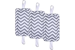 ICObuty Door Silencer Door Jammer Door Closer Cushion Nursery Door Silencer Door Latch Cover 3 Pack for Noise Reducing Quiet Doors Baby Toddler Safety 3.25 x 5.5 Inch (Grey Chevron)