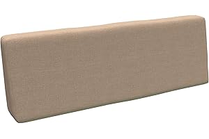 POKAR Coussin pour Palettes Euro - 1x Dossier 120cm x 40cm x 20/10cm, en Mousse formée à Froid, très Confortable, Canapé de Jardin, Intérieur et Extérieur, sans Palette, Beige
